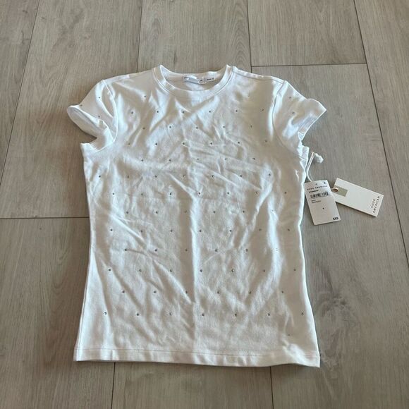 GOOD AMERICAN CRYSTAL BABY TEE size S - Picture 1 of 10